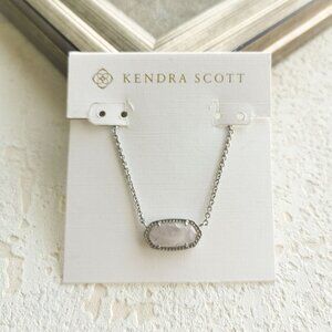 Kendra Scott Elisa Rose Quartz Silver Necklace